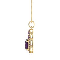 Oval Halo Three-Stone Necklace
