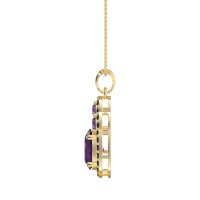 Oval Halo Three-Stone Necklace