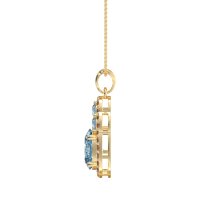 Oval Halo Three-Stone Necklace