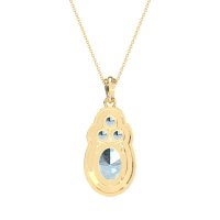 Oval Halo Three-Stone Necklace