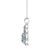 Oval Halo Three-Stone Necklace