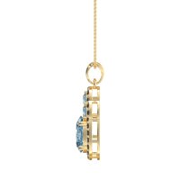 Oval Halo Three-Stone Necklace