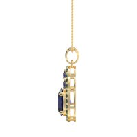 Oval Halo Three-Stone Necklace