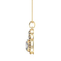 Oval Halo Three-Stone Necklace