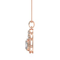 Oval Halo Three-Stone Necklace