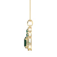 Oval Halo Three-Stone Necklace