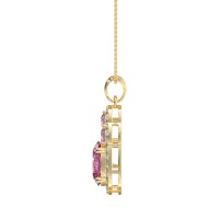 Oval Halo Three-Stone Necklace