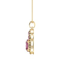 Oval Halo Three-Stone Necklace