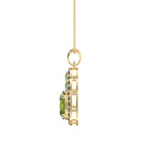 Oval Halo Three-Stone Necklace