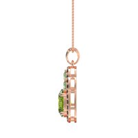 Oval Halo Three-Stone Necklace