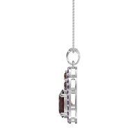 Oval Halo Three-Stone Necklace