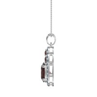 Oval Halo Three-Stone Necklace