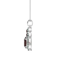 Oval Halo Three-Stone Necklace