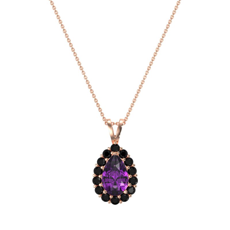 Pear Drop Halo Simple Necklace