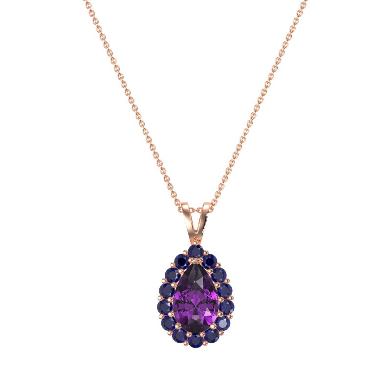 Pear Drop Halo Simple Necklace