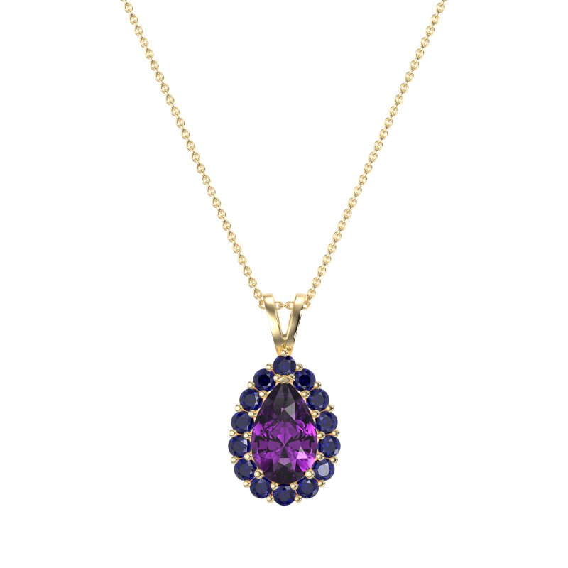 Pear Drop Halo Simple Necklace