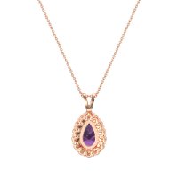 Pear Drop Halo Simple Necklace