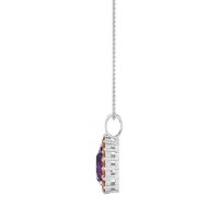 Pear Drop Halo Simple Necklace