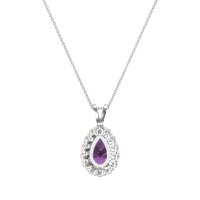 Pear Drop Halo Simple Necklace