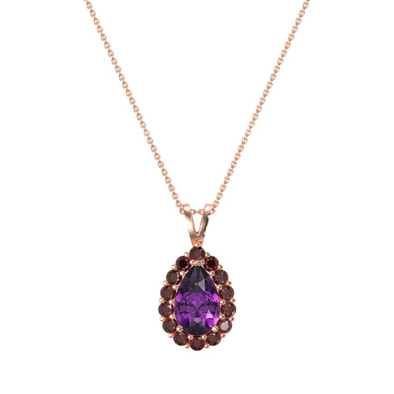 Pear Drop Halo Simple Necklace