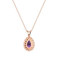 Pear Drop Halo Simple Necklace