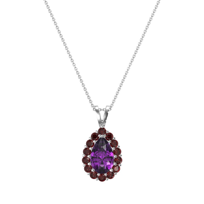 Pear Drop Halo Simple Necklace