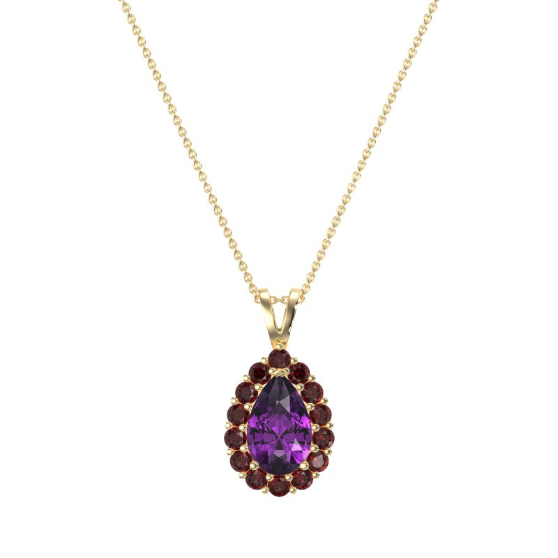 Pear Drop Halo Simple Necklace