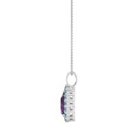 Pear Drop Halo Simple Necklace