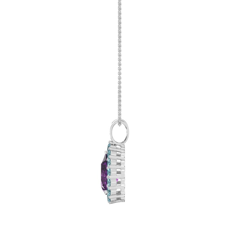 Pear Drop Halo Simple Necklace