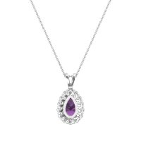 Pear Drop Halo Simple Necklace