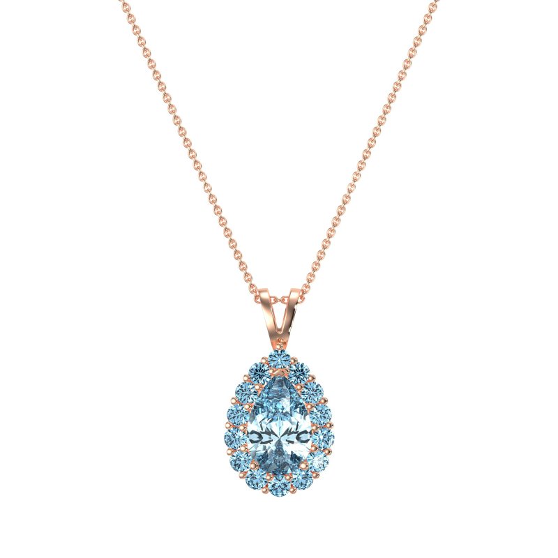 Pear Drop Halo Simple Necklace