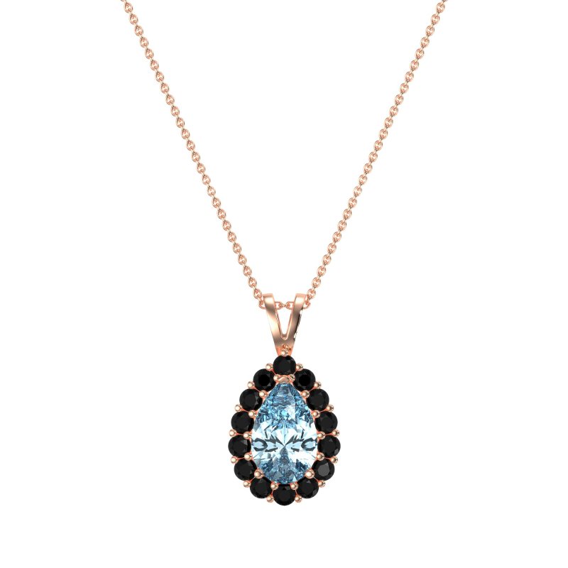 Pear Drop Halo Simple Necklace