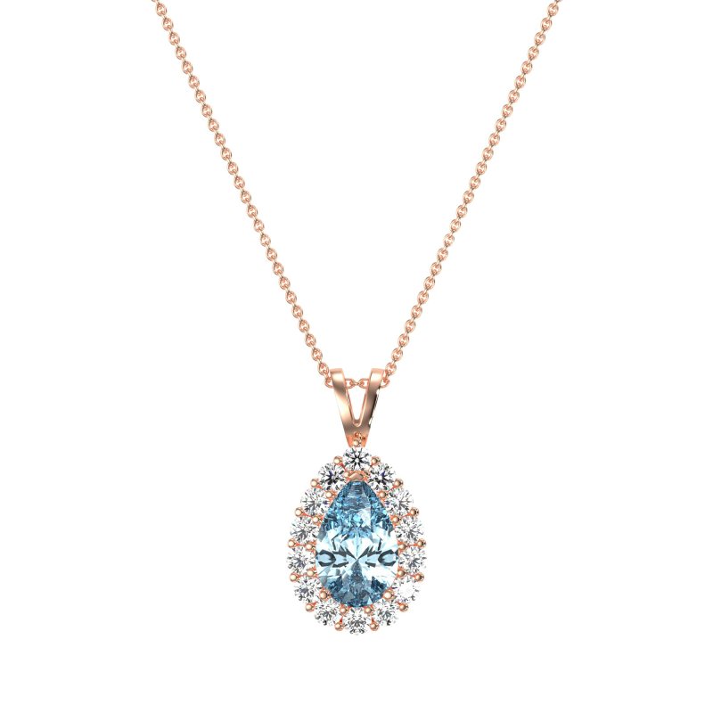 Pear Drop Halo Simple Necklace