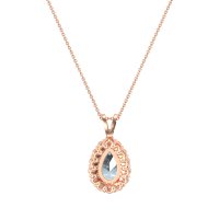 Pear Drop Halo Simple Necklace