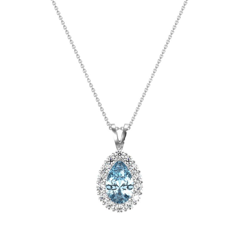 Pear Drop Halo Simple Necklace