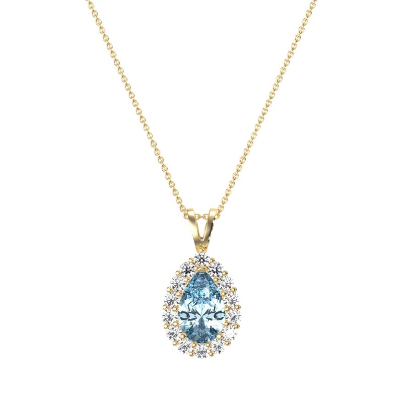 Pear Drop Halo Simple Necklace
