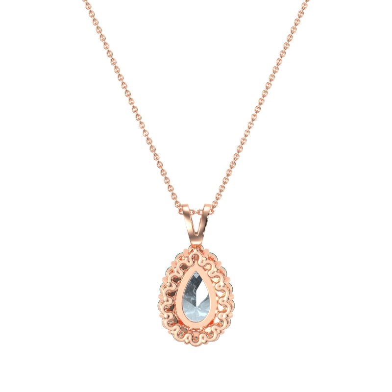 Pear Drop Halo Simple Necklace