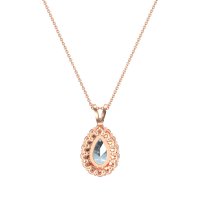 Pear Drop Halo Simple Necklace