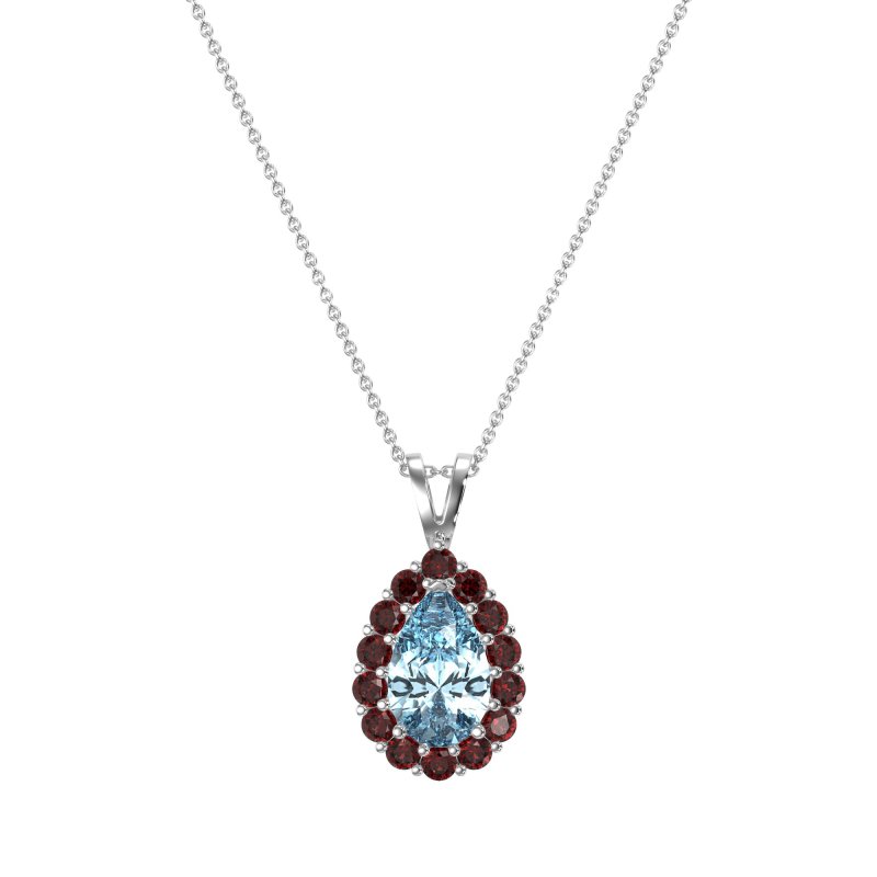 Pear Drop Halo Simple Necklace