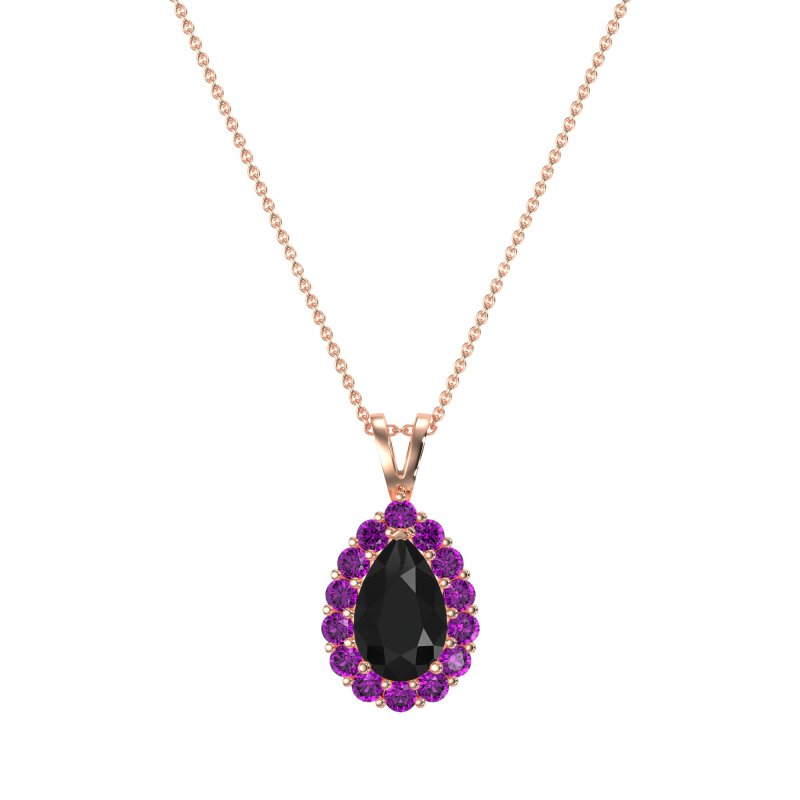 Pear Drop Halo Simple Necklace