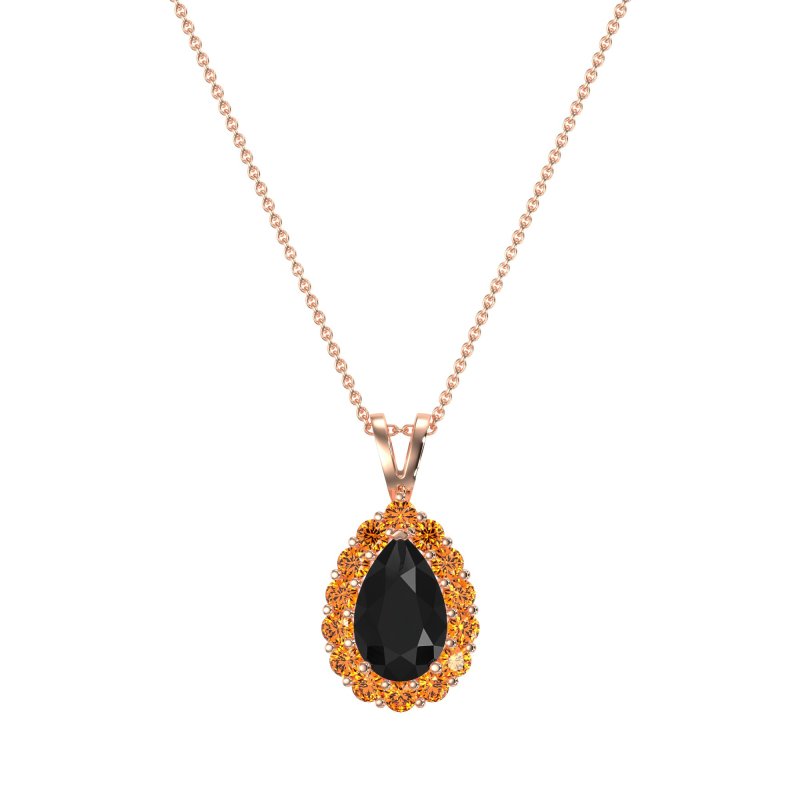 Pear Drop Halo Simple Necklace