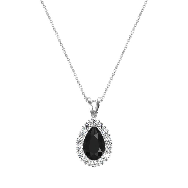 Pear Drop Halo Simple Necklace