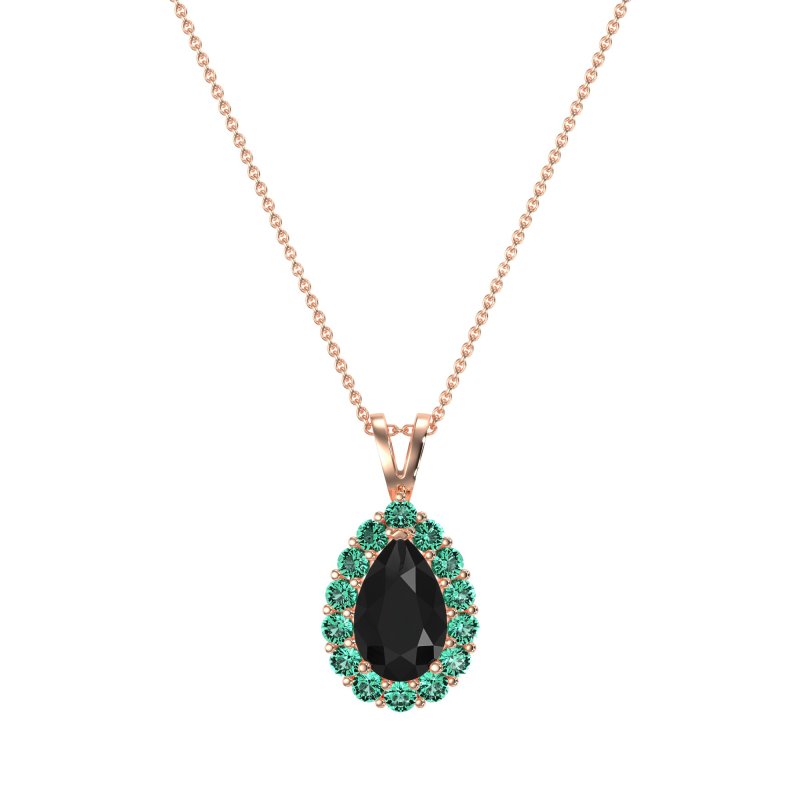 Pear Drop Halo Simple Necklace