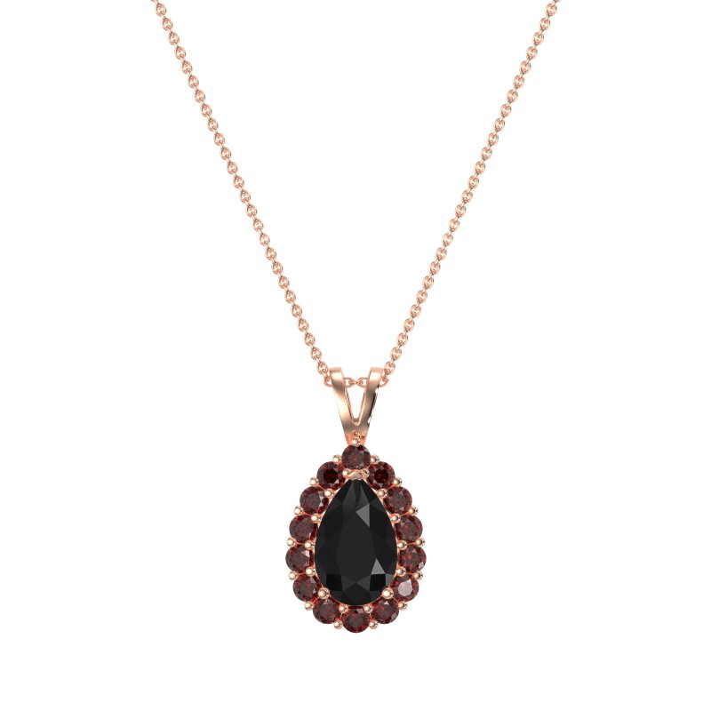 Pear Drop Halo Simple Necklace