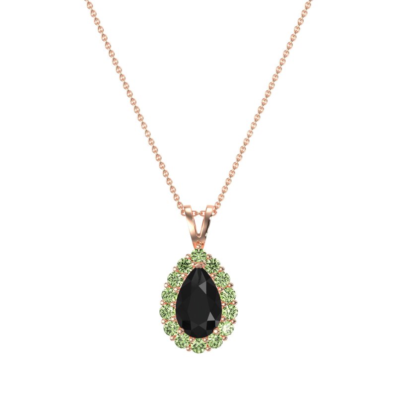 Pear Drop Halo Simple Necklace