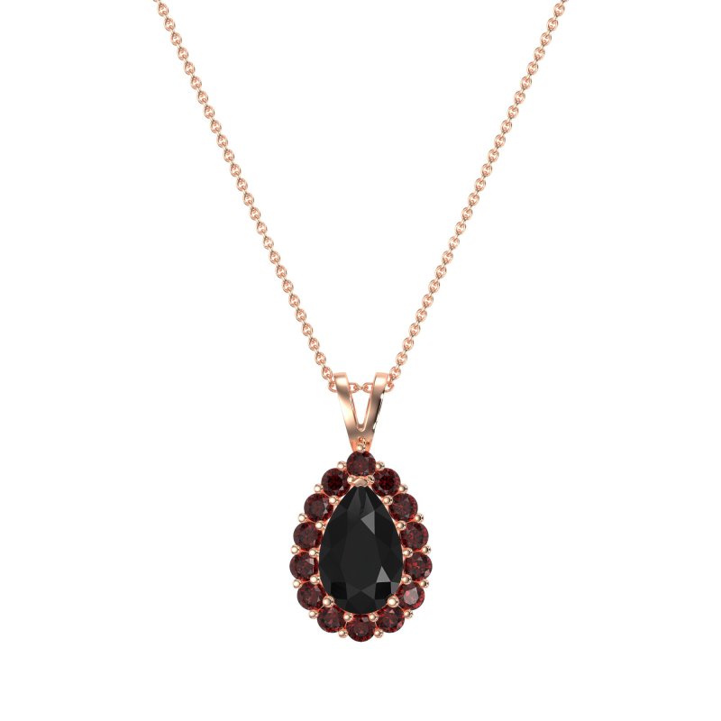 Pear Drop Halo Simple Necklace