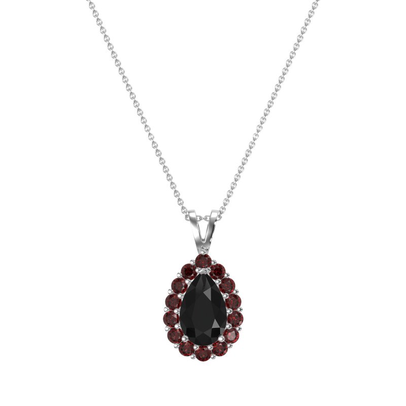 Pear Drop Halo Simple Necklace