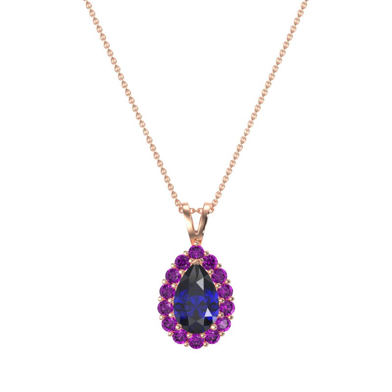 Pear Drop Halo Simple Necklace