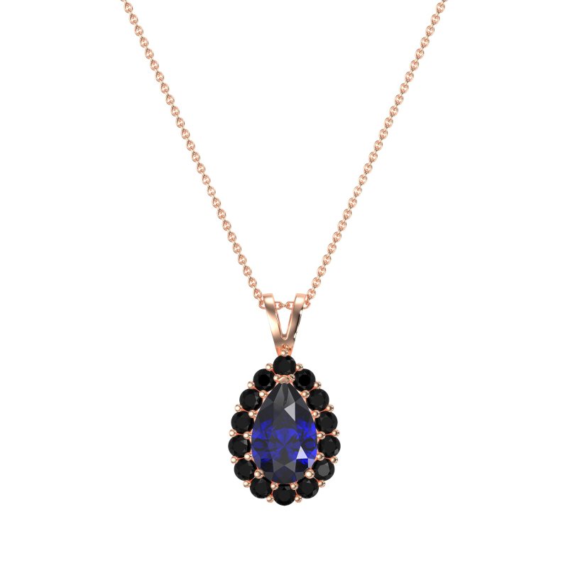 Pear Drop Halo Simple Necklace