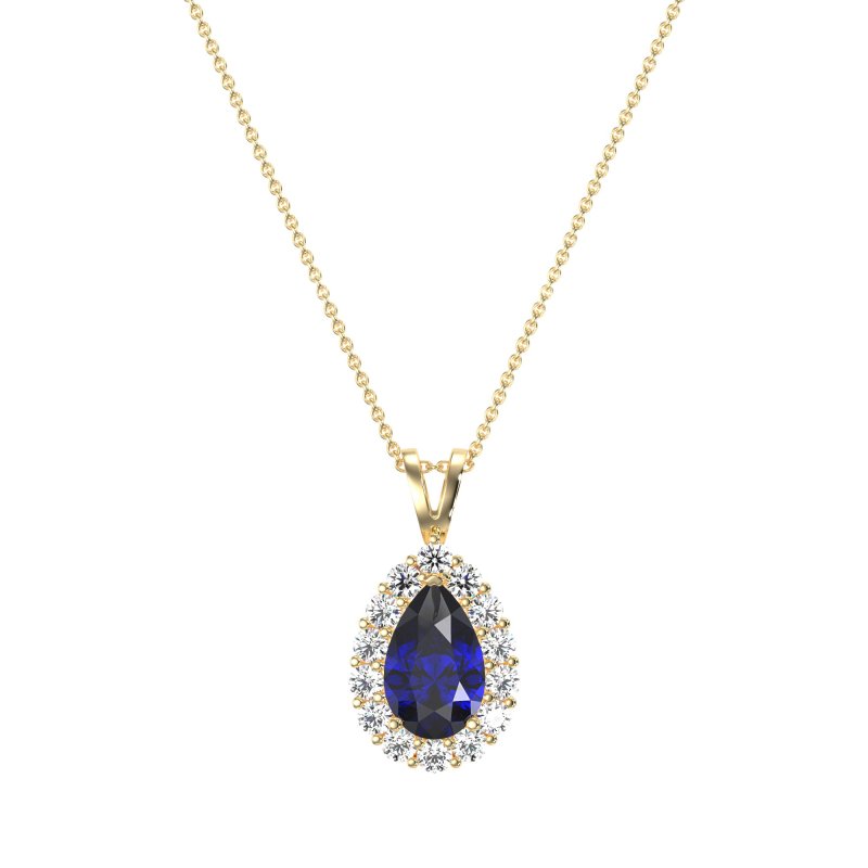 Pear Drop Halo Simple Necklace